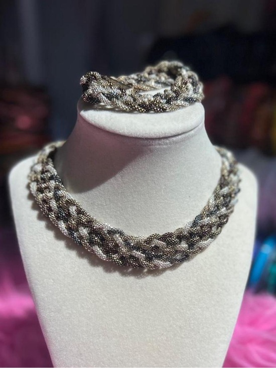 bill blass Jewelry - Bill Blass 1970s Vintage matching mixed metal necklace and bracelet set
